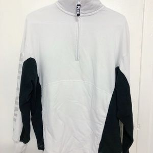 PINK VS white quarter zip XS
